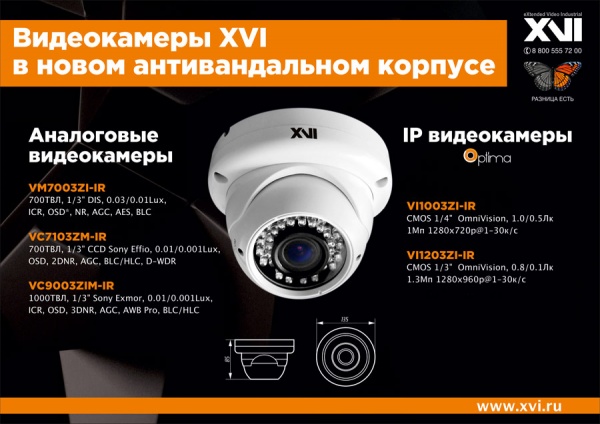 Камеры видеонаблюдения XVI в новом антивандальном корпусе! Камеры видеонаблюдения XVI в новом антивандальном корпусе!