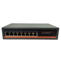 Коммутатор XVI SWP3208, L2, 8 PoE 10/100/1000, 96Вт, 16Gbps, 8K MAC