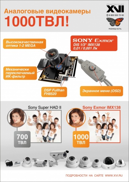Новый модуль 1000 ТВЛ DIS Sony Exmor IMX138 (1.3Mp)