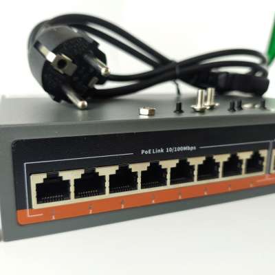 Коммутатор XVI SWP3608, 8 PoE 10/100, 2UpLink, 1SFP, 120Вт, 7,8Gbps, 2K MAC