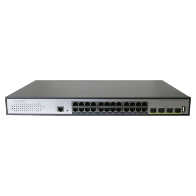 Коммутатор XVI SWP4124, L3, 24 PoE 10/100/1000, 4 SFP 10G0, Console, 400Вт, 256Gbps, 16K MAC