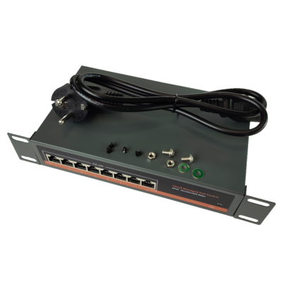 Коммутатор XVI SWP3208, L2, 8 PoE 10/100/1000, 96Вт, 16Gbps, 8K MAC