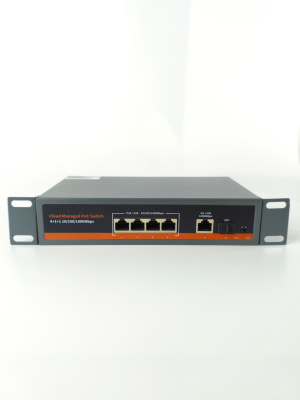 Коммутатор XVI SWP3204, L2, 4 PoE 10/100/1000, 1 UpLink 10/100/1000, 1SFP 100/1000, 55Вт, 16Gbps, 2K MAC