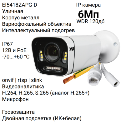 IP-камера XVI EI5418ZAPG-D инфографика