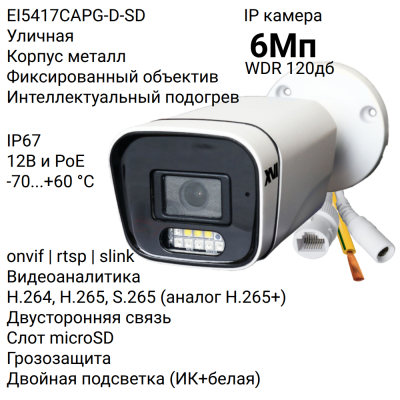 IP-камера XVI EI5417CAPG-D-SD инфографика
