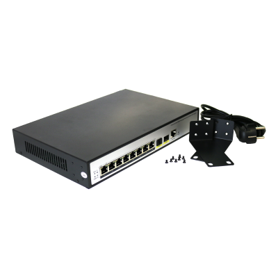 Коммутатор XVI SWP3108, L2, 8 PoE 10/100/1000, 2SFP 100/1000, Console, 120Вт, 32Gbps, 8K MAC