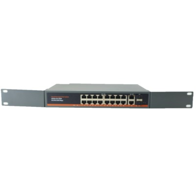 Коммутатор XVI SWP3216, L2, 16 PoE 10/100/1000, 2UpLink, 2SFP 100/1000, 250Вт, 40 Gbps, 8K Mac