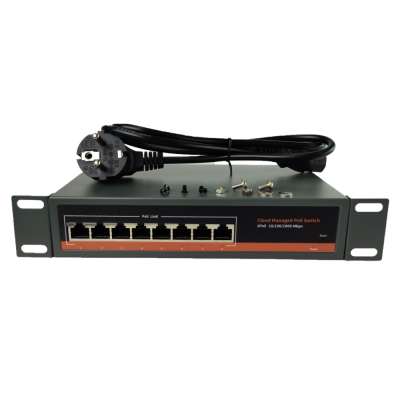 Коммутатор XVI SWP3208, L2, 8 PoE 10/100/1000, 96Вт, 16Gbps, 8K MAC