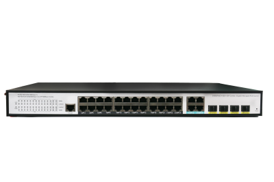 Коммутатор XVI SWP3124, L2, 24 PoE 10/100/1000, 4 Combo 100/1000, Console, 400Вт, 64Gbps, 8K MAC