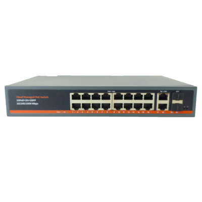 Коммутатор XVI SWP3216, L2, 16 PoE 10/100/1000, 2UpLink, 2SFP 100/1000, 250Вт, 40 Gbps, 8K Mac