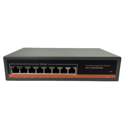 Коммутатор XVI SWP3208, L2, 8 PoE 10/100/1000, 96Вт, 16Gbps, 8K MAC